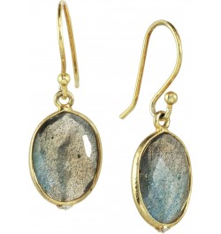 14k Gold Plated Faceted Labradorite Bezel Drop Earrings $12.97 Earrings