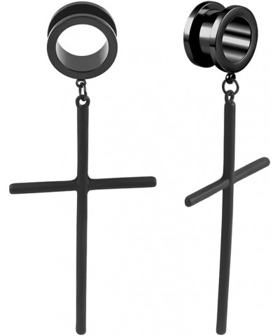 2PCS Cross Hypoallergenic Stainless Steel Plugs Ear Gauges Weights Tunnels Piercing Expander Stretchers Fashion Body Jewelry ...