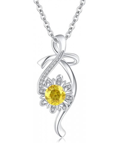 Sunflower Necklace 925 Sterling Silver Citrine/Cross Sunflower Pendant Necklace Hypoallergenic You Are My Sunshine Sunflower ...