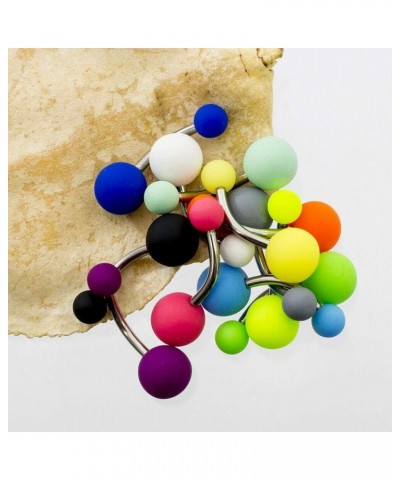 Navel rings, 14G Belly Button Navel Rings Stainless steel Easy to clean, Matte colorful coated balls Pack of 12 $9.56 Body Je...