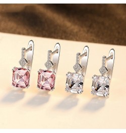 S925 Sterling Silver Dainty Octagon Shaped 7mmx7mm 1.75Ct Morganite Earrings Fashion Jewelry for Women (Red Brown Earrings) $...