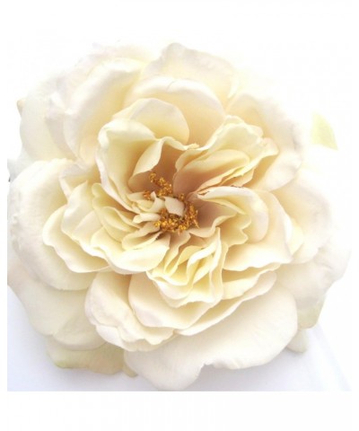 Full 5.5" Cream White Rose Silk Flower Brooch Pin $13.89 Brooches & Pins