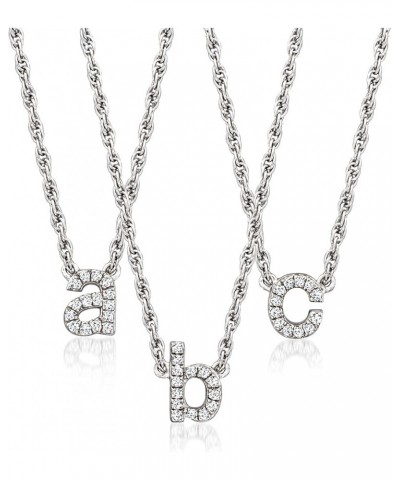 Diamond-Accented Lowercase Mini Initial Necklace in Sterling Silver 18-inch (T) $31.20 Necklaces