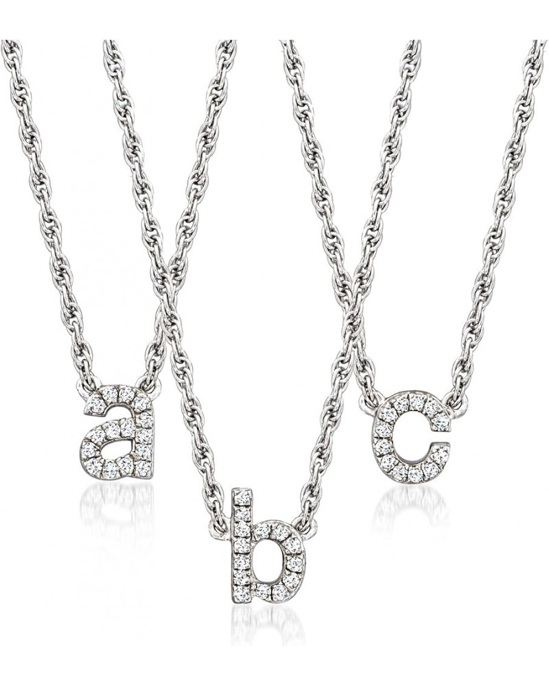 Diamond-Accented Lowercase Mini Initial Necklace in Sterling Silver 18-inch (T) $31.20 Necklaces