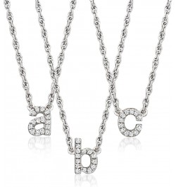 Diamond-Accented Lowercase Mini Initial Necklace in Sterling Silver 18-inch (T) $31.20 Necklaces