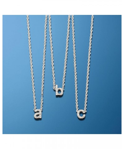 Diamond-Accented Lowercase Mini Initial Necklace in Sterling Silver 18-inch (T) $31.20 Necklaces