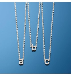 Diamond-Accented Lowercase Mini Initial Necklace in Sterling Silver 18-inch (T) $31.20 Necklaces