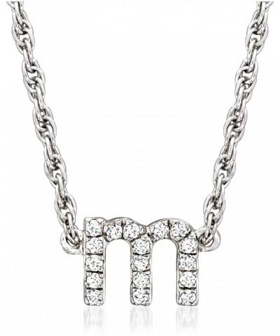 Diamond-Accented Lowercase Mini Initial Necklace in Sterling Silver 18-inch (T) $31.20 Necklaces