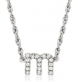 Diamond-Accented Lowercase Mini Initial Necklace in Sterling Silver 18-inch (T) $31.20 Necklaces