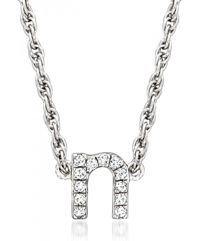 Diamond-Accented Lowercase Mini Initial Necklace in Sterling Silver 18-inch (T) $31.20 Necklaces