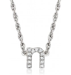 Diamond-Accented Lowercase Mini Initial Necklace in Sterling Silver 18-inch (T) $31.20 Necklaces