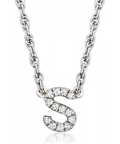 Diamond-Accented Lowercase Mini Initial Necklace in Sterling Silver 18-inch (T) $31.20 Necklaces