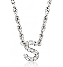 Diamond-Accented Lowercase Mini Initial Necklace in Sterling Silver 18-inch (T) $31.20 Necklaces