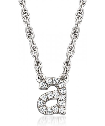 Diamond-Accented Lowercase Mini Initial Necklace in Sterling Silver 18-inch (T) $31.20 Necklaces