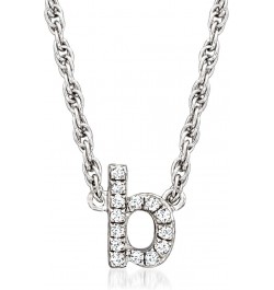 Diamond-Accented Lowercase Mini Initial Necklace in Sterling Silver 18-inch (T) $31.20 Necklaces