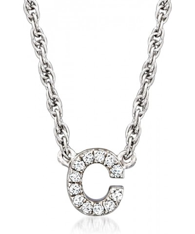 Diamond-Accented Lowercase Mini Initial Necklace in Sterling Silver 18-inch (T) $31.20 Necklaces