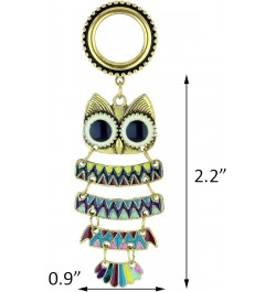 6mm-25mm Surgical Steel Bohemia Owl Dangle Ear Gauges Piercing Flesh Tunnels Plugs Statement Earrings 00g-10mm Gold $10.58 Bo...