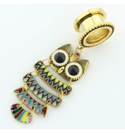 6mm-25mm Surgical Steel Bohemia Owl Dangle Ear Gauges Piercing Flesh Tunnels Plugs Statement Earrings 00g-10mm Gold $10.58 Bo...