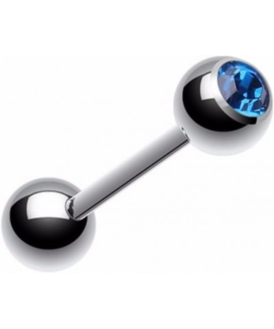 Basic Gem Ball 316L Surgical Steel Barbell WildKlass Tongue Ring 14g 16mm (5mmball size) Blue $8.15 Body Jewelry