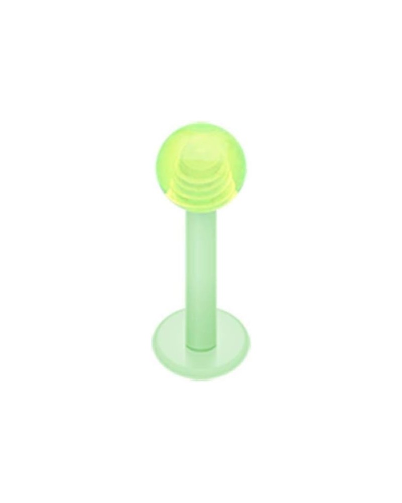 Basic UV Acrylic Flexible Shaft Labret 16 GA, Length: 10mm, Ball: 3mm, Light Green $8.31 Body Jewelry