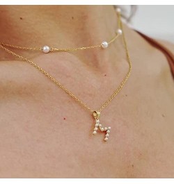 Gold Pearl Initial Necklaces For Women Girls Trendy, Dainty Pearl Letter Necklace Cute Jewelry Gifts For Teen Girls, 14K Gold...