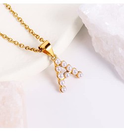 Gold Pearl Initial Necklaces For Women Girls Trendy, Dainty Pearl Letter Necklace Cute Jewelry Gifts For Teen Girls, 14K Gold...