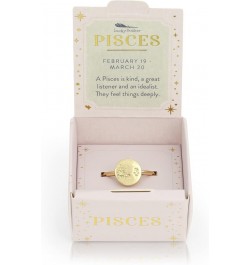 Zodiac Sign Ring Gift Constellation Gifts for Women and Teen Girls, 14K Gold-Dipped Star Sign Ring, One Size Pisces $11.26 Rings