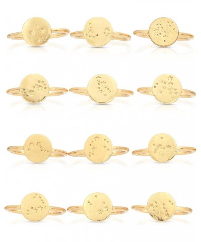 Zodiac Sign Ring Gift Constellation Gifts for Women and Teen Girls, 14K Gold-Dipped Star Sign Ring, One Size Pisces $11.26 Rings