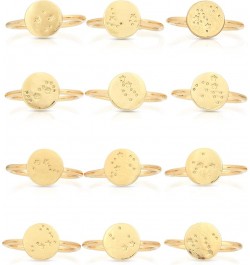 Zodiac Sign Ring Gift Constellation Gifts for Women and Teen Girls, 14K Gold-Dipped Star Sign Ring, One Size Pisces $11.26 Rings