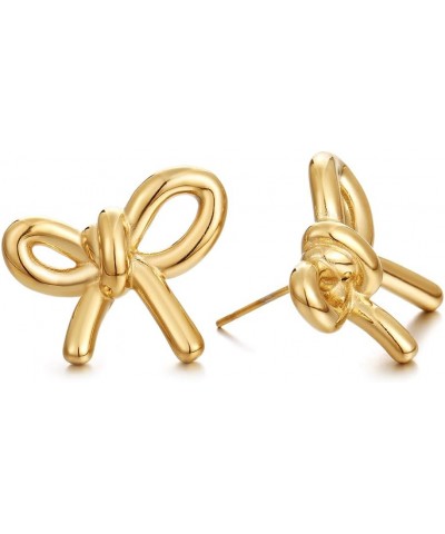 Gold Silver Bow Earrings for Women Small DailyBow Stud Earrings Cute Bow Knot Earrings Jewelry Gift Gold $10.43 Earrings