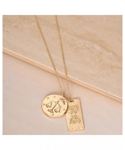 Zodiac Double Medallion 18k Gold Plated Necklace for Women. Fashion Jewelry and Accessory Libra $25.00 Necklaces