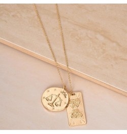 Zodiac Double Medallion 18k Gold Plated Necklace for Women. Fashion Jewelry and Accessory Libra $25.00 Necklaces