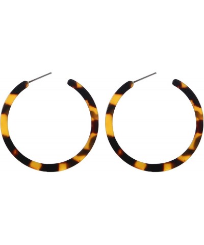 Tortoise Shell Resin Hoop Earrings Fashion Jewelry Tortoise $7.64 Earrings