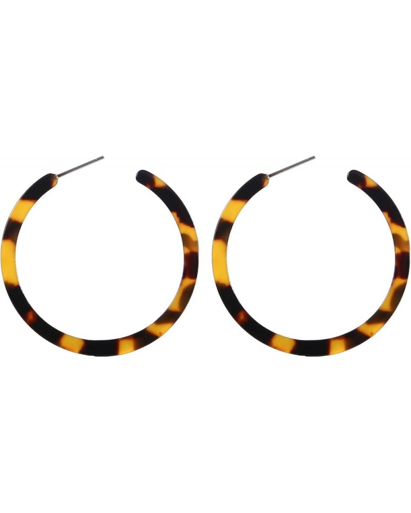 Tortoise Shell Resin Hoop Earrings Fashion Jewelry Tortoise $7.64 Earrings