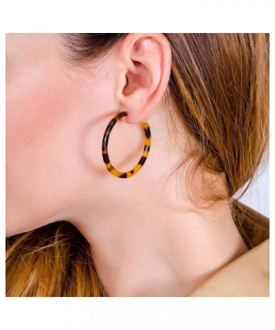 Tortoise Shell Resin Hoop Earrings Fashion Jewelry Tortoise $7.64 Earrings