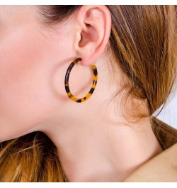 Tortoise Shell Resin Hoop Earrings Fashion Jewelry Tortoise $7.64 Earrings