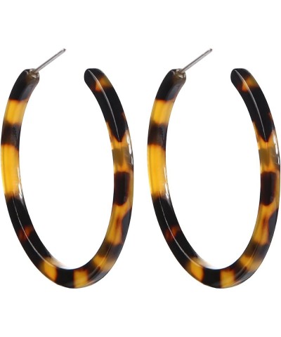 Tortoise Shell Resin Hoop Earrings Fashion Jewelry Tortoise $7.64 Earrings