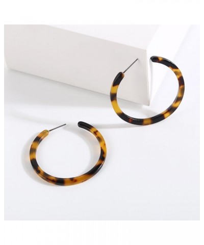 Tortoise Shell Resin Hoop Earrings Fashion Jewelry Tortoise $7.64 Earrings