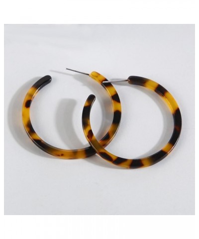 Tortoise Shell Resin Hoop Earrings Fashion Jewelry Tortoise $7.64 Earrings