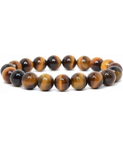 Gem Semi Precious Gemstone 10mm Round Beads Stretch Bracelet 7 Inch Unisex A Grade Golden Tiger Eye $8.99 Bracelets