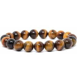 Gem Semi Precious Gemstone 10mm Round Beads Stretch Bracelet 7 Inch Unisex A Grade Golden Tiger Eye $8.99 Bracelets