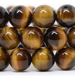 Gem Semi Precious Gemstone 10mm Round Beads Stretch Bracelet 7 Inch Unisex A Grade Golden Tiger Eye $8.99 Bracelets