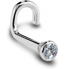 14K White Gold Diamond Nose Ring with Flush Bezel Setting - 20 Gauge, I1 2mm Diamond (best selling size) $42.50 Body Jewelry