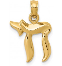 14K Yellow Gold Jewish Chai Pendant Charm Jewelry $52.15 Pendants