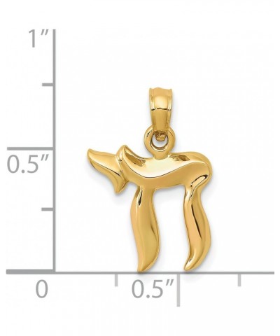 14K Yellow Gold Jewish Chai Pendant Charm Jewelry $52.15 Pendants