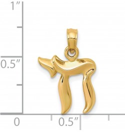 14K Yellow Gold Jewish Chai Pendant Charm Jewelry $52.15 Pendants