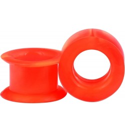 2pcs Thick Silicone Tunnels Double Flared Ear Gauges Plugs Expander Piercing Jewelry Gauges 2g-1 inch red orange $3.77 Body J...