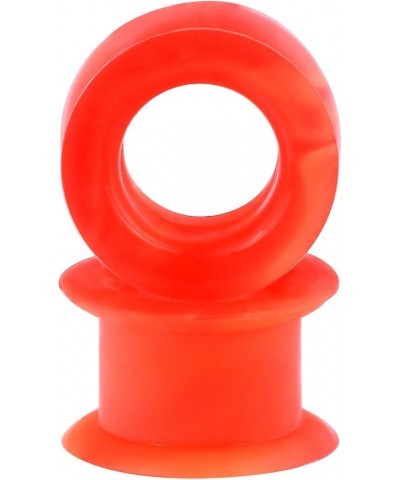 2pcs Thick Silicone Tunnels Double Flared Ear Gauges Plugs Expander Piercing Jewelry Gauges 2g-1 inch red orange $3.77 Body J...