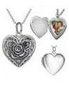 .925 Sterling Silver Color Photo Personalized Custom Cameo Rose Flower Heart Locket Pendant Charm Dangle Jewelry Necklace Hol...