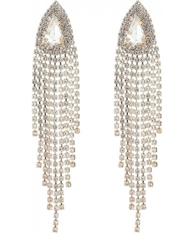 Silver Gold Plated Crystal Rhinestone Long Tassel Dangle Drop Earrings for Women Wedding Bride crystal tassel earrings 18 $5....